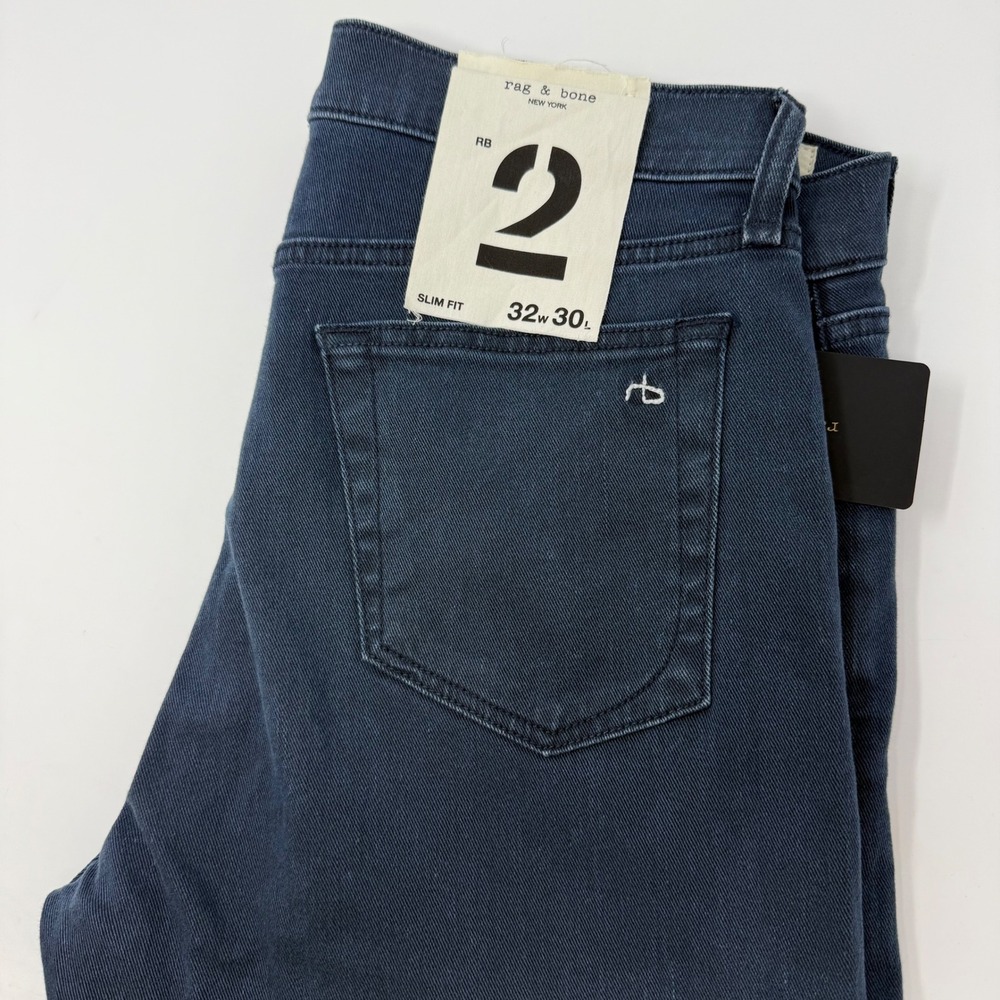 Rag & Bone RB 2 Slim Fit Quincy Dark Blue Pants Mens 32x30 RX0226S20QU NEW